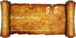 Zombai Ernye névjegykártya